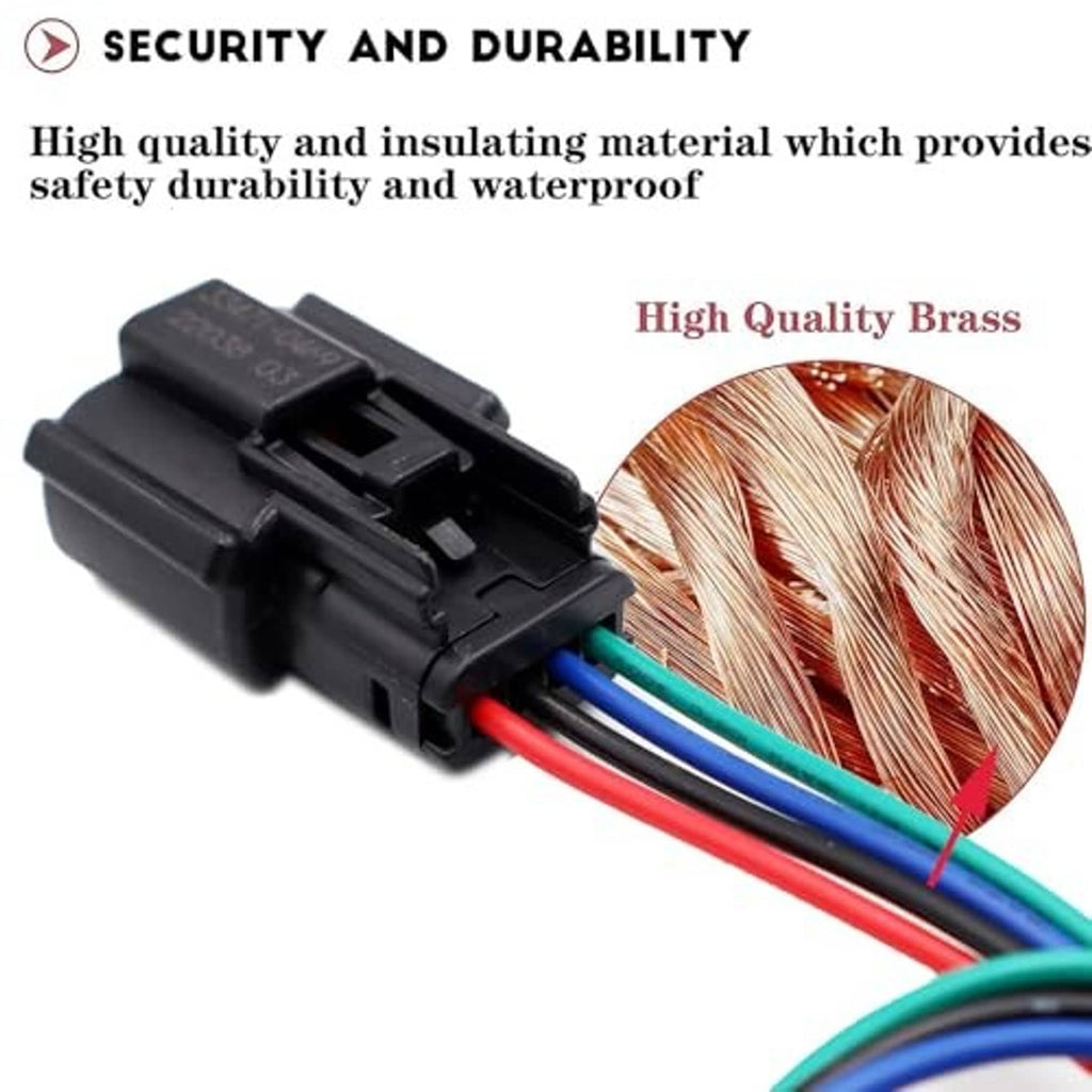 Headlight connector with bundled copper wires and multi-pin plug housing
