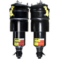 Front air suspension shock strut pair, black rubber bellows and metal fittings