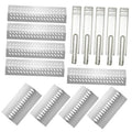 Stainless steel flame tamer bar set with perforated plates and heat deflector inserts