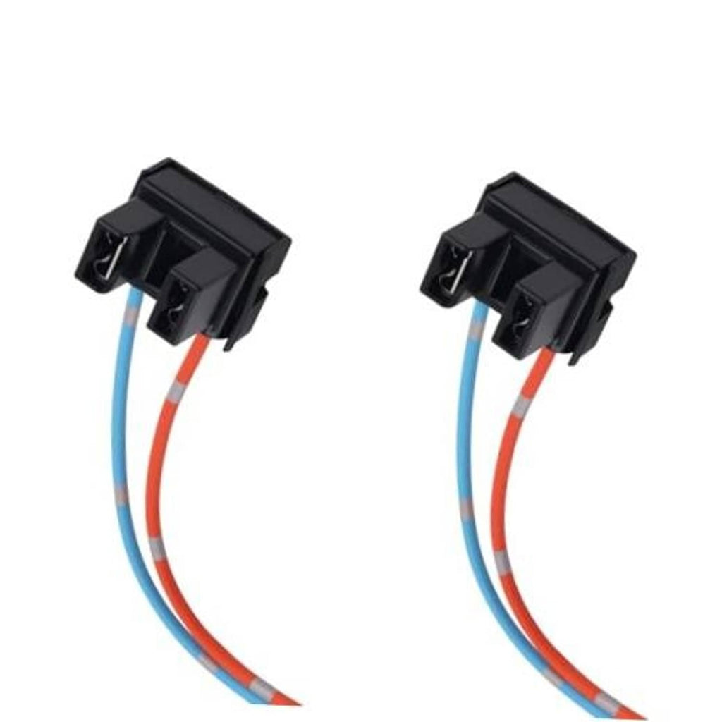 H7 headlight socket replacement connector with blue and red wire leads, black housing