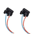 H7 headlight socket replacement connector with blue and red wire leads, black housing