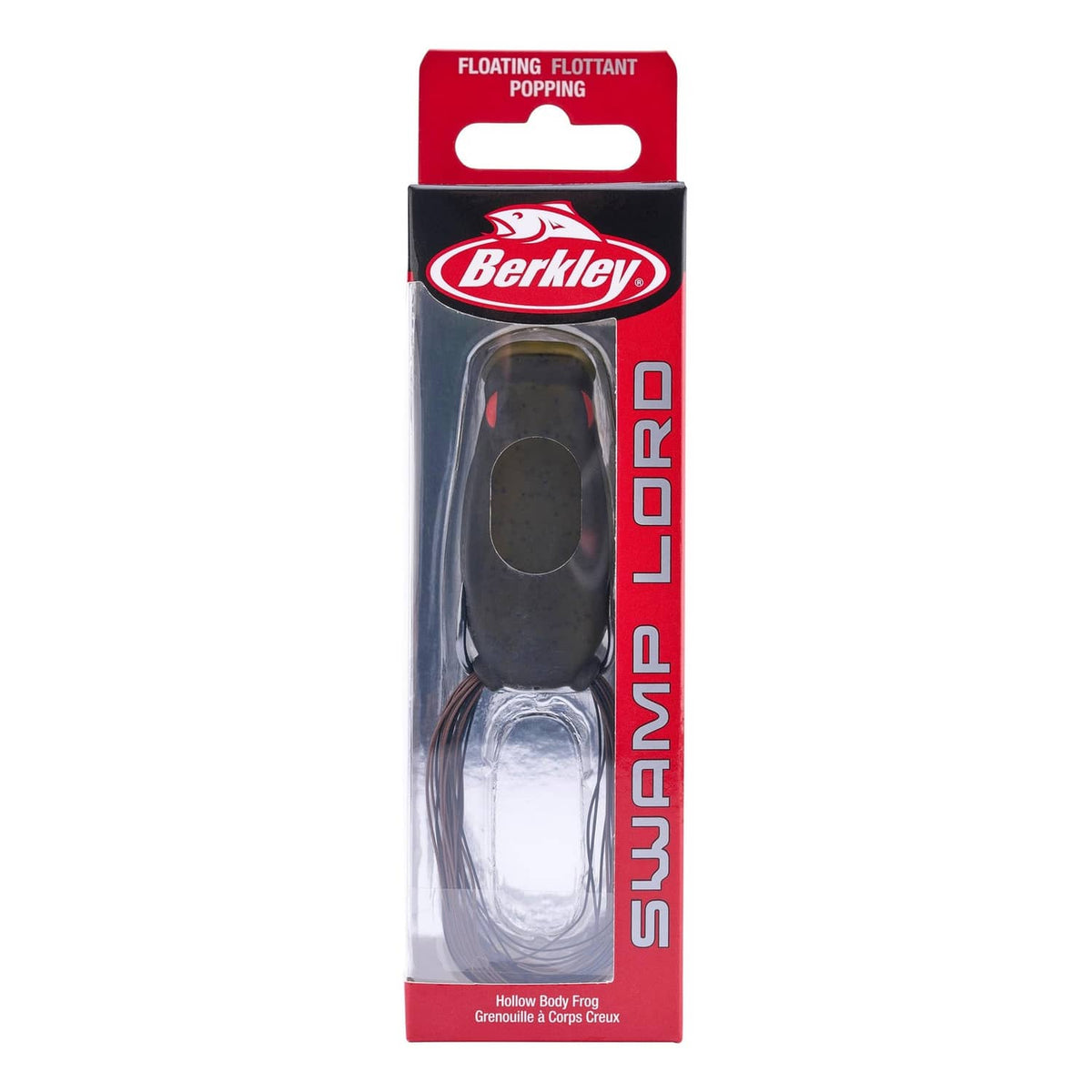 Berkley boxed frog popping fishing lure with floating design and dark body
