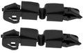 Set of two black fuel filler cap clips with mounting tabs