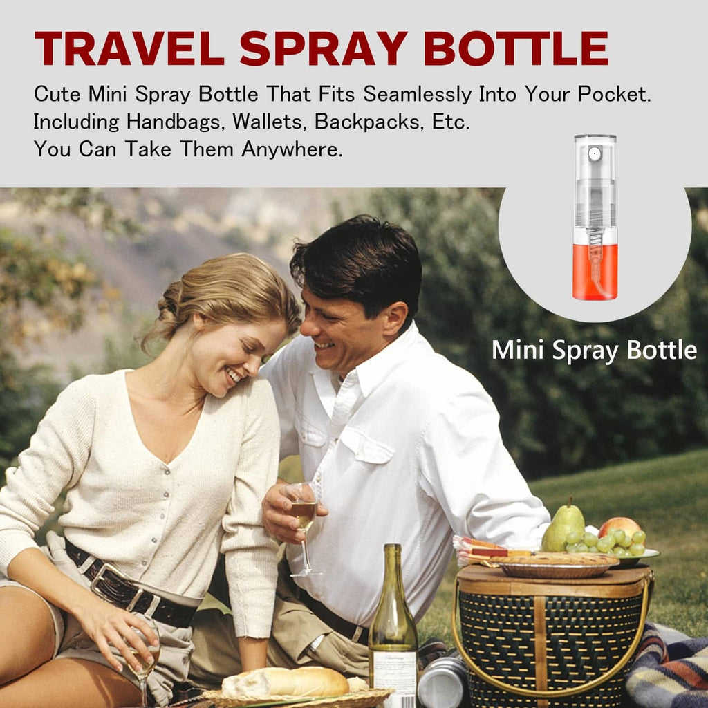 Csdtylh mini glass travel spray bottle with clear nozzle and visible orange liquid