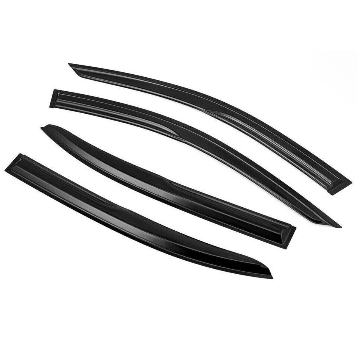 Pack of black curved window visor rain guards