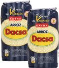 Valencia Dacsa extra round rice bag, dark blue with Dacsa and arroz label