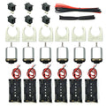 Mini DC motor set with 6 small motors, wiring leads, and mounting clips