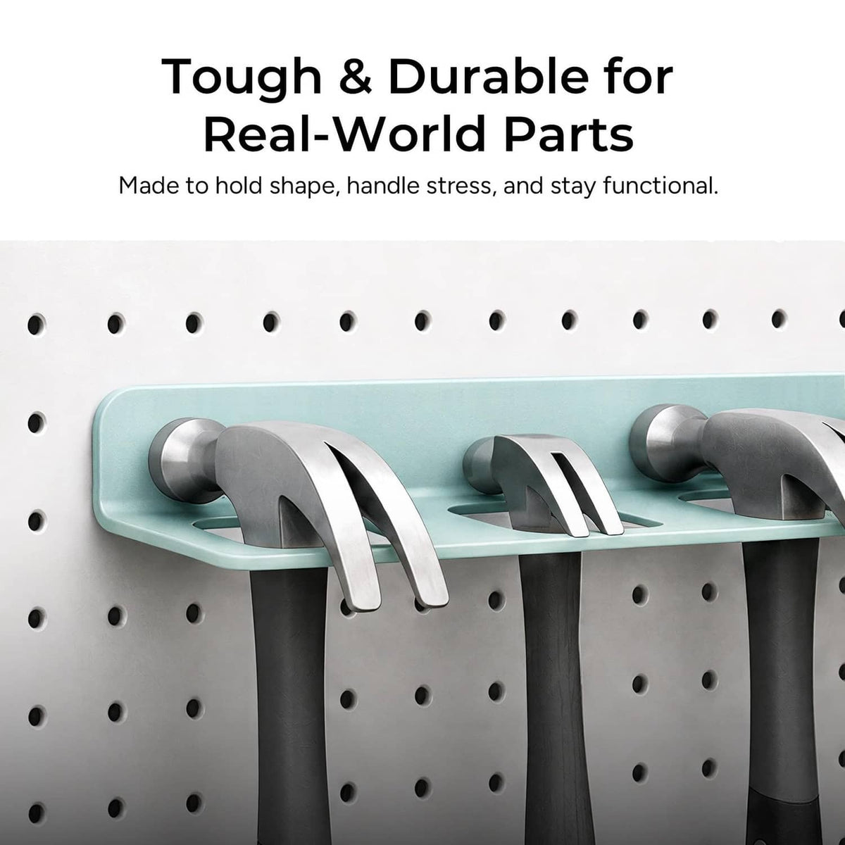 Gray 3D-printed wall hooks set with two curved hook pieces