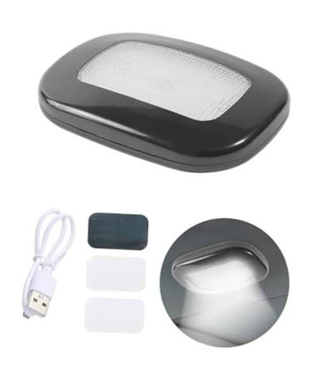Magnetic black LED car roof light with charging cable and mounting pads