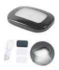 Magnetic black LED car roof light with charging cable and mounting pads