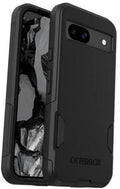 Google Pixel 8A OtterBox Commuter case, black slim dual-layer shell with camera cutout