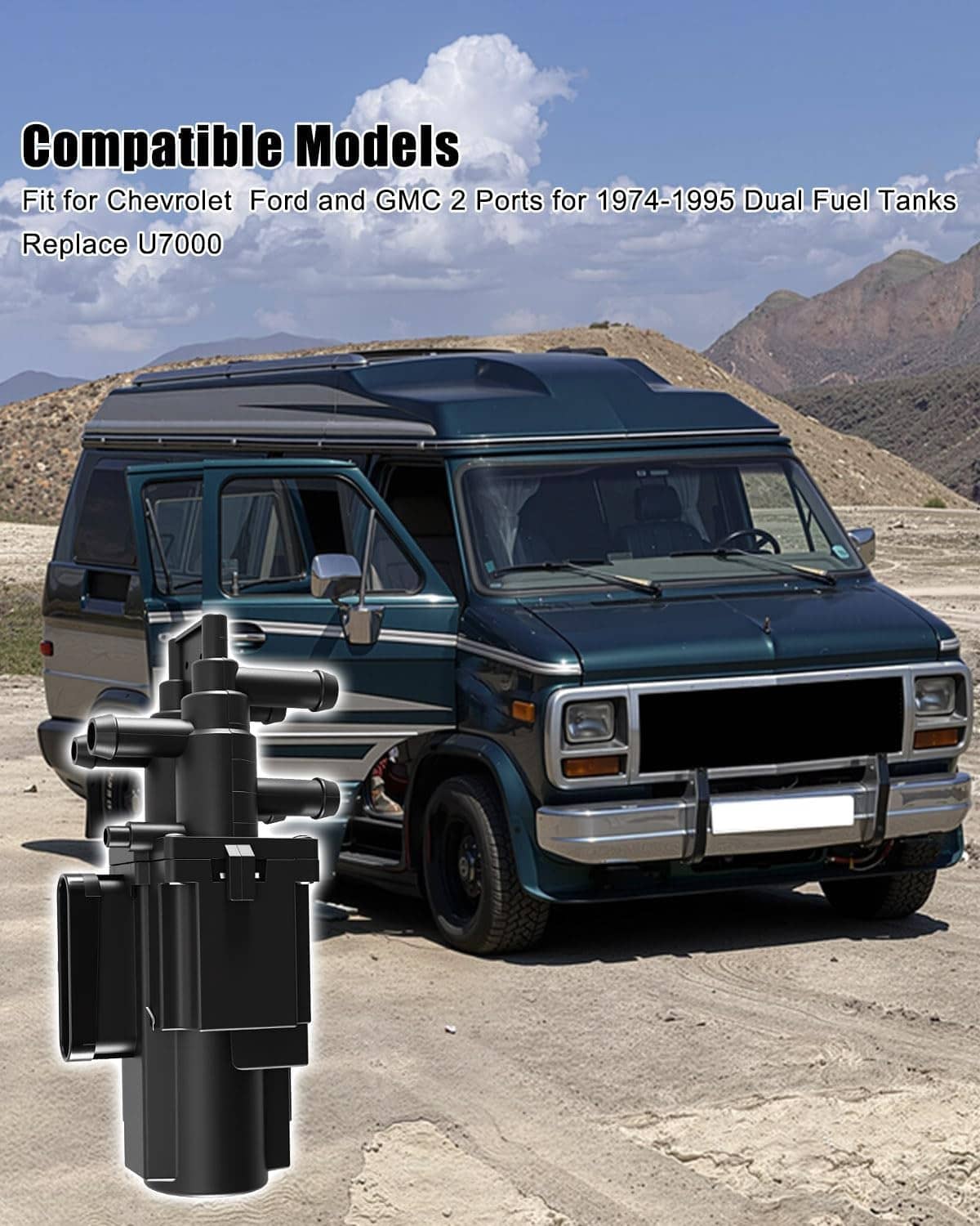 6-port fuel tank selector valve with vacuum hose outlets and multi-pin connector