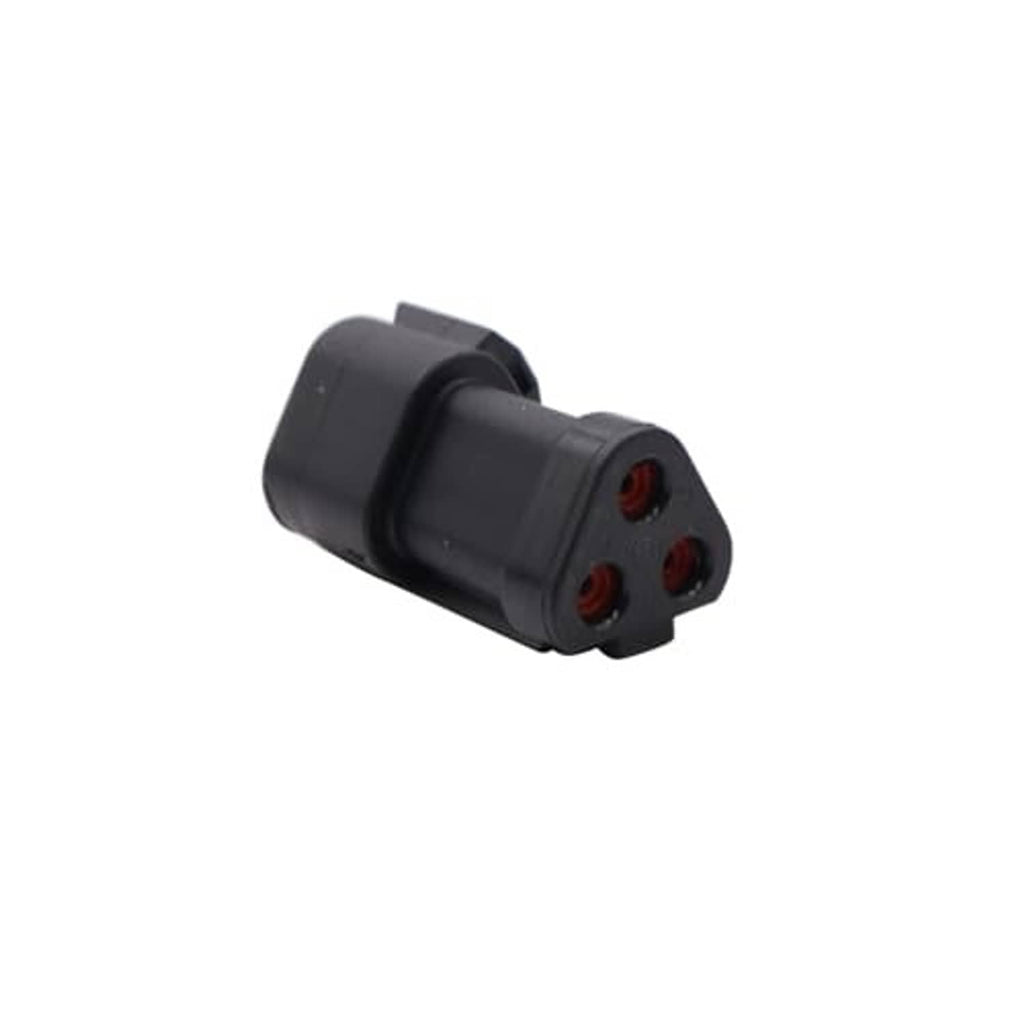 Black 3-pin socket adapter connector with two mounting holes