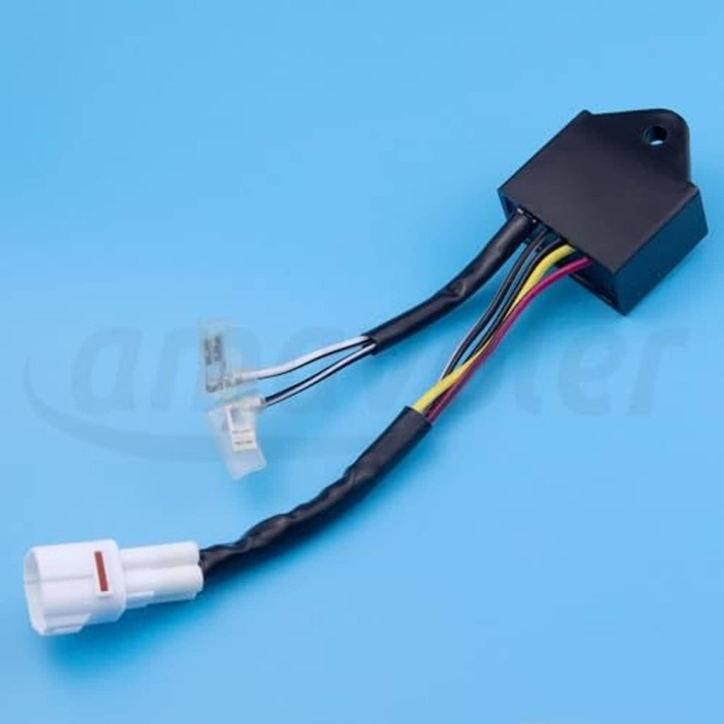 Black ignition control box with wire harness and inline white connector