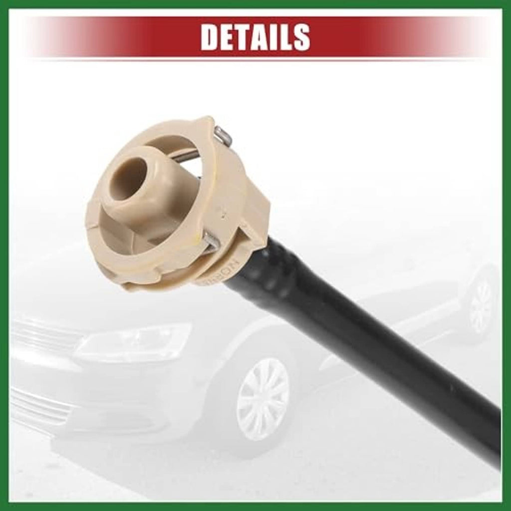 Coolant overflow hose with black plastic connector and long black tubing, angled end.
