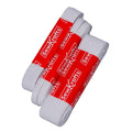 White knit elastic bands bundle, three widths rolled together