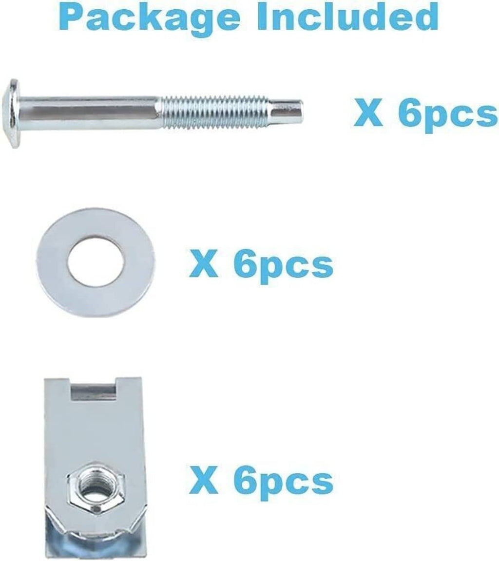 Truck bed mounting hardware kit: chrome bolts, washers, and bracket plates (6 pcs)