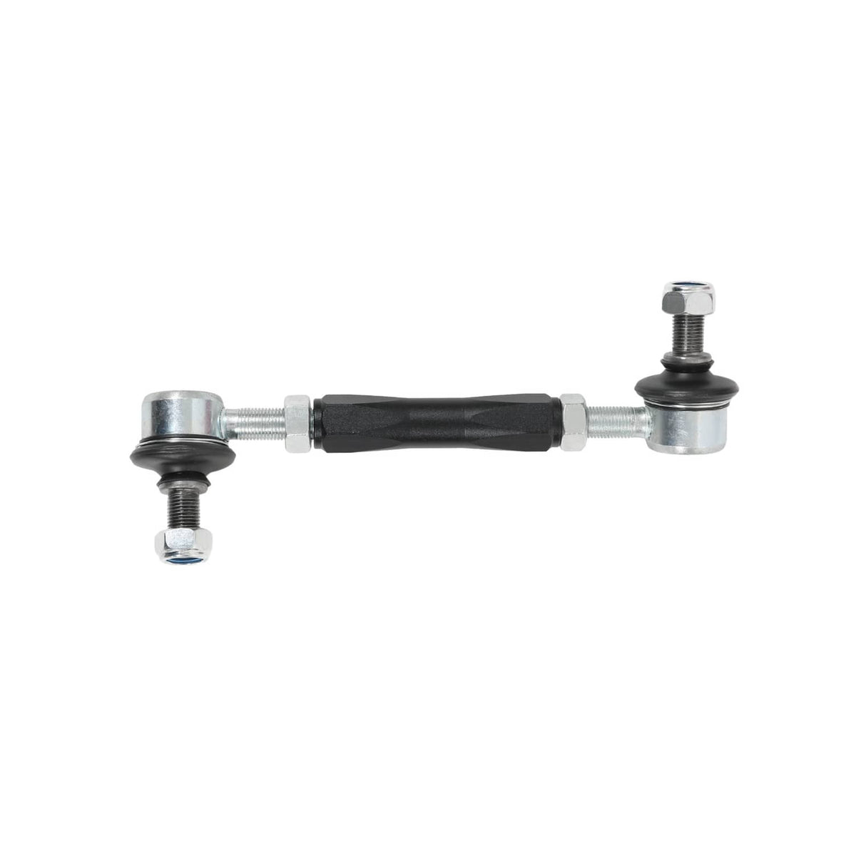 Front link rod with black bushing ends and chrome ball joint hardware