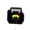 Crankshaft position sensor connector with yellow terminal insert in black housing