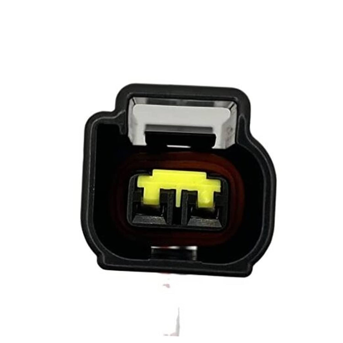 Crankshaft position sensor connector with yellow terminal insert in black housing