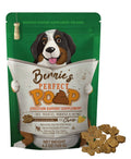 Dog digestion supplement pouch with Bernie's Perfect Poop label and dog artwork