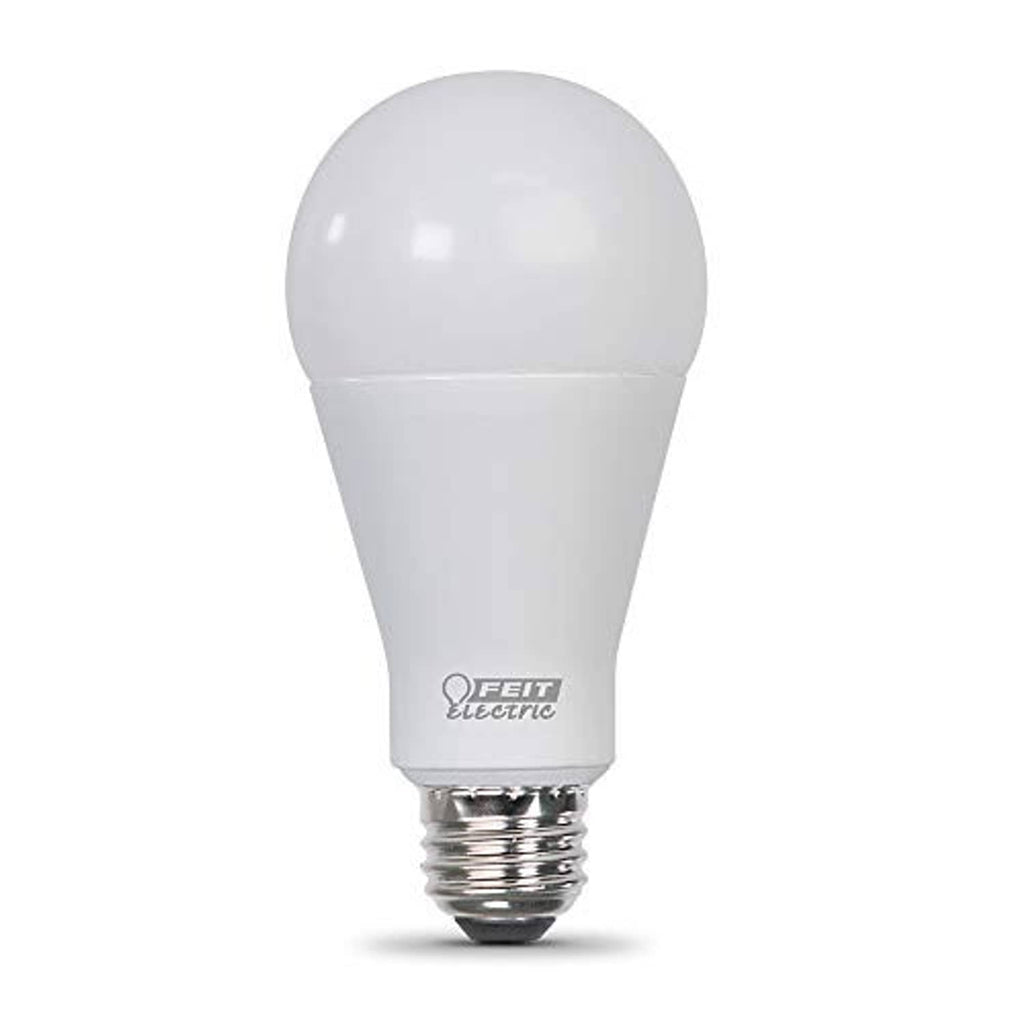 Feit Electric A21 LED light bulb with frosted white globe and metal screw base