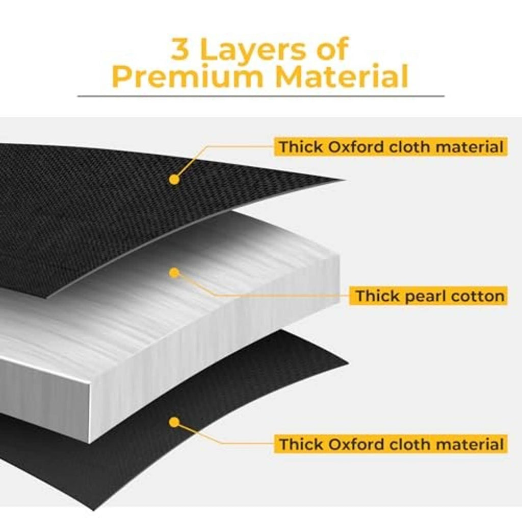 Layered black fabric window shade cover panel with thick oxford cloth and cotton