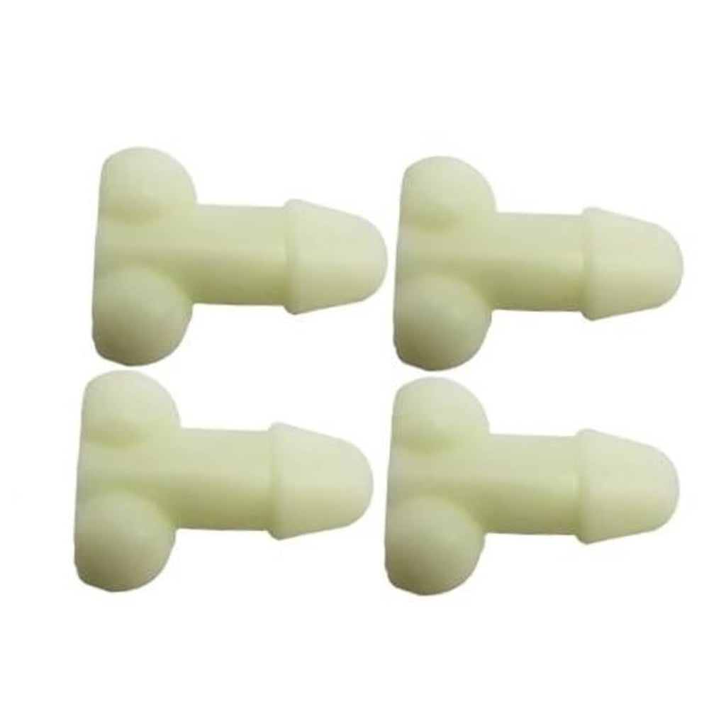 Set of 4 pale green valve stem caps with flared tops
