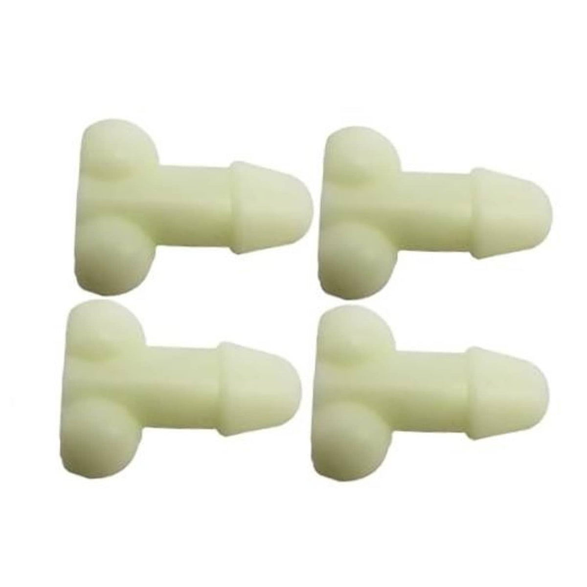 Set of 4 pale green valve stem caps with flared tops