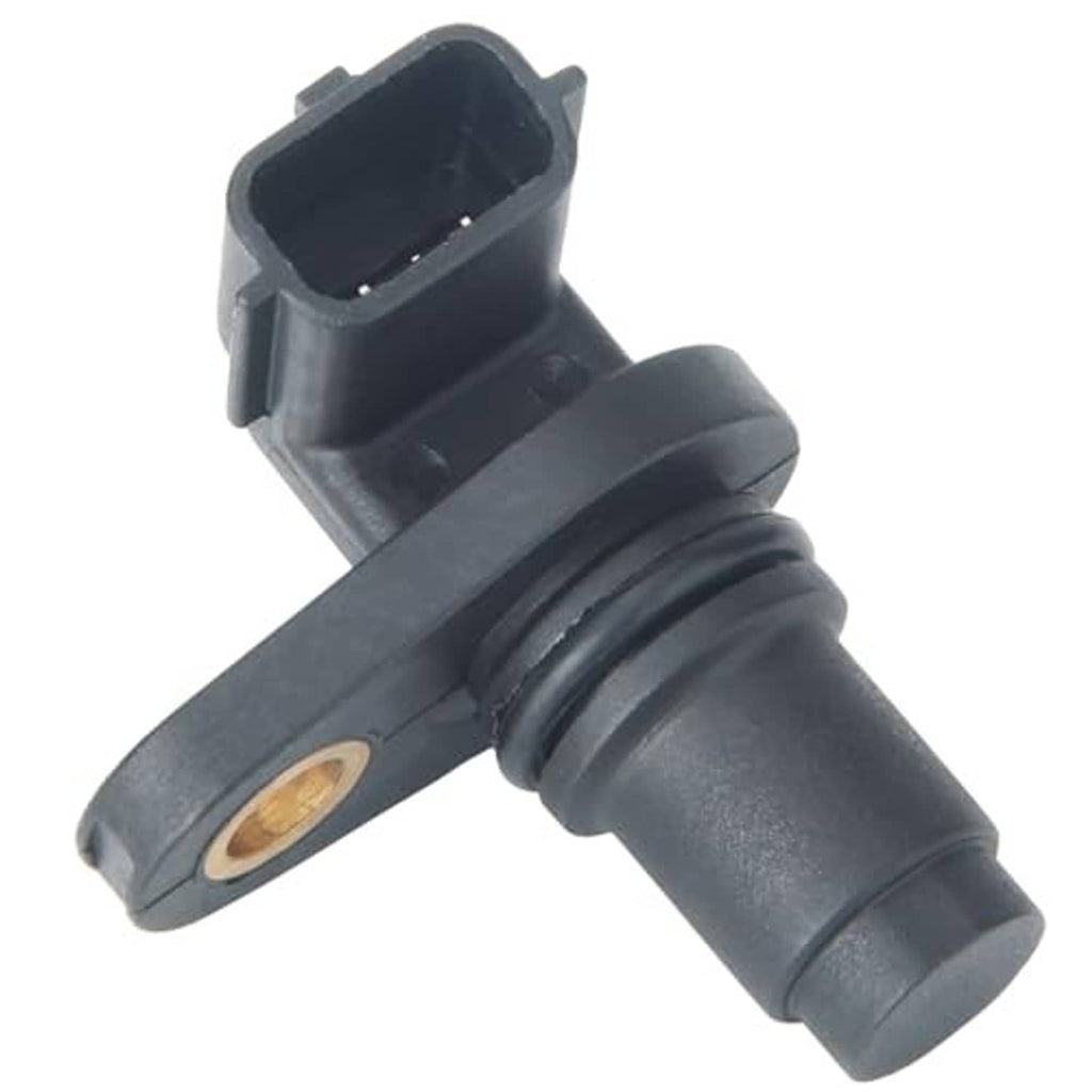 Black camshaft position sensor with side mounting bracket and connector opening