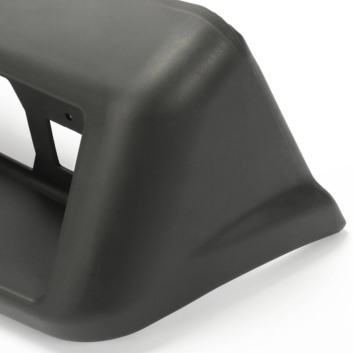 Dark gray front cowl cap with mounting holes and open cutout