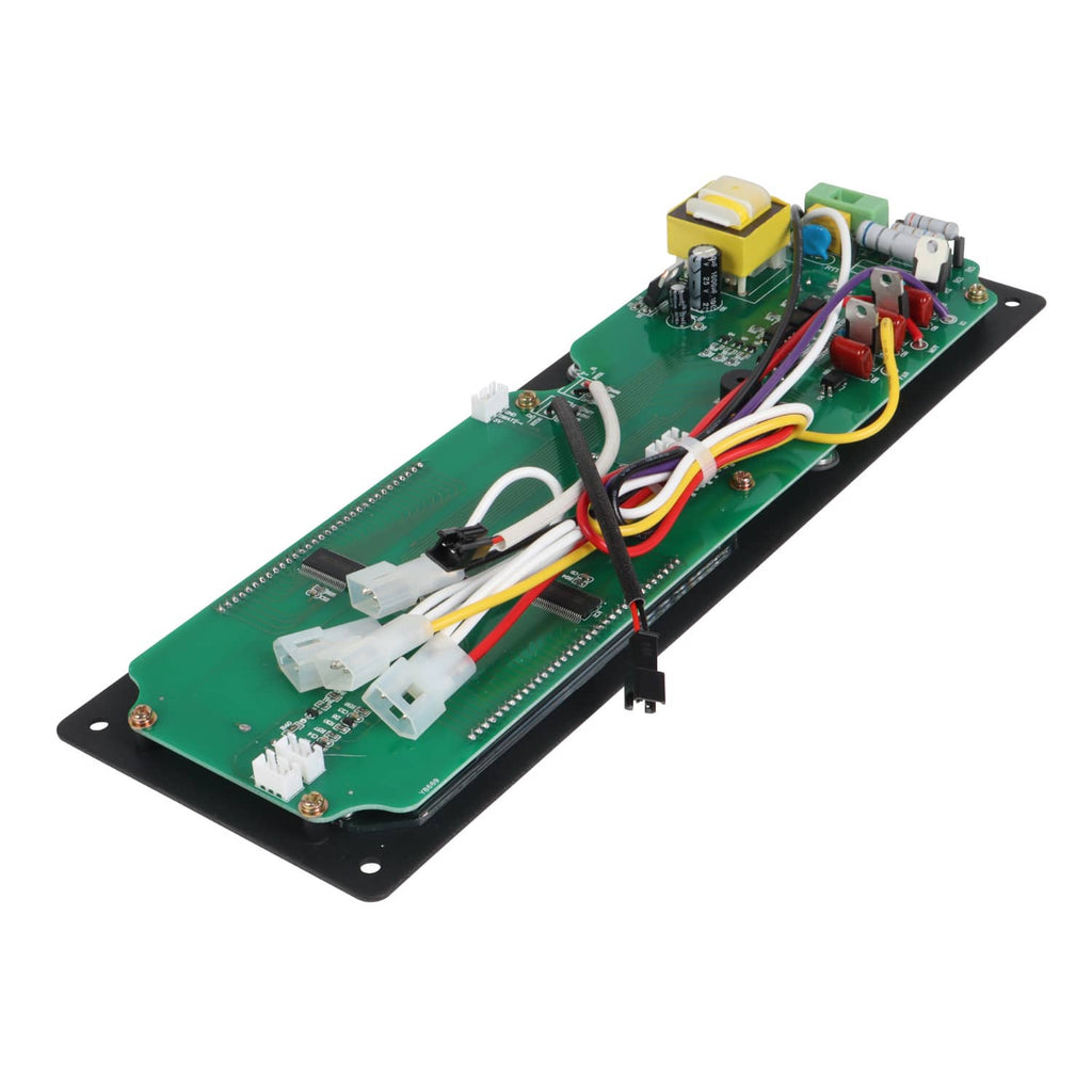 Pellet grill control board circuit assembly with colored wires and white plug connectors