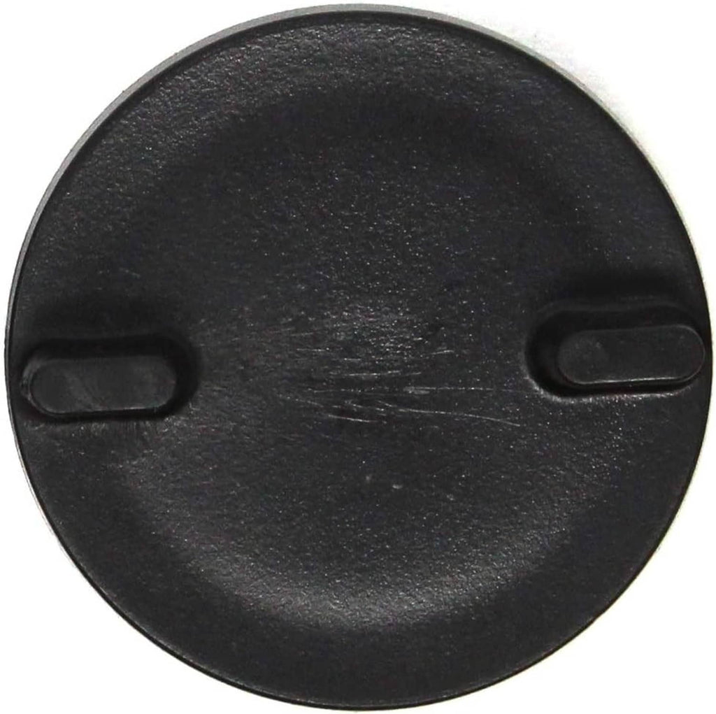 Black non-locking gas deck fill cap with two recessed grip handles