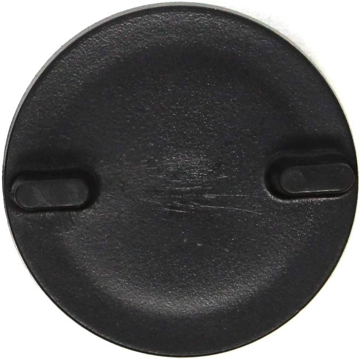 Black non-locking gas deck fill cap with two recessed grip handles
