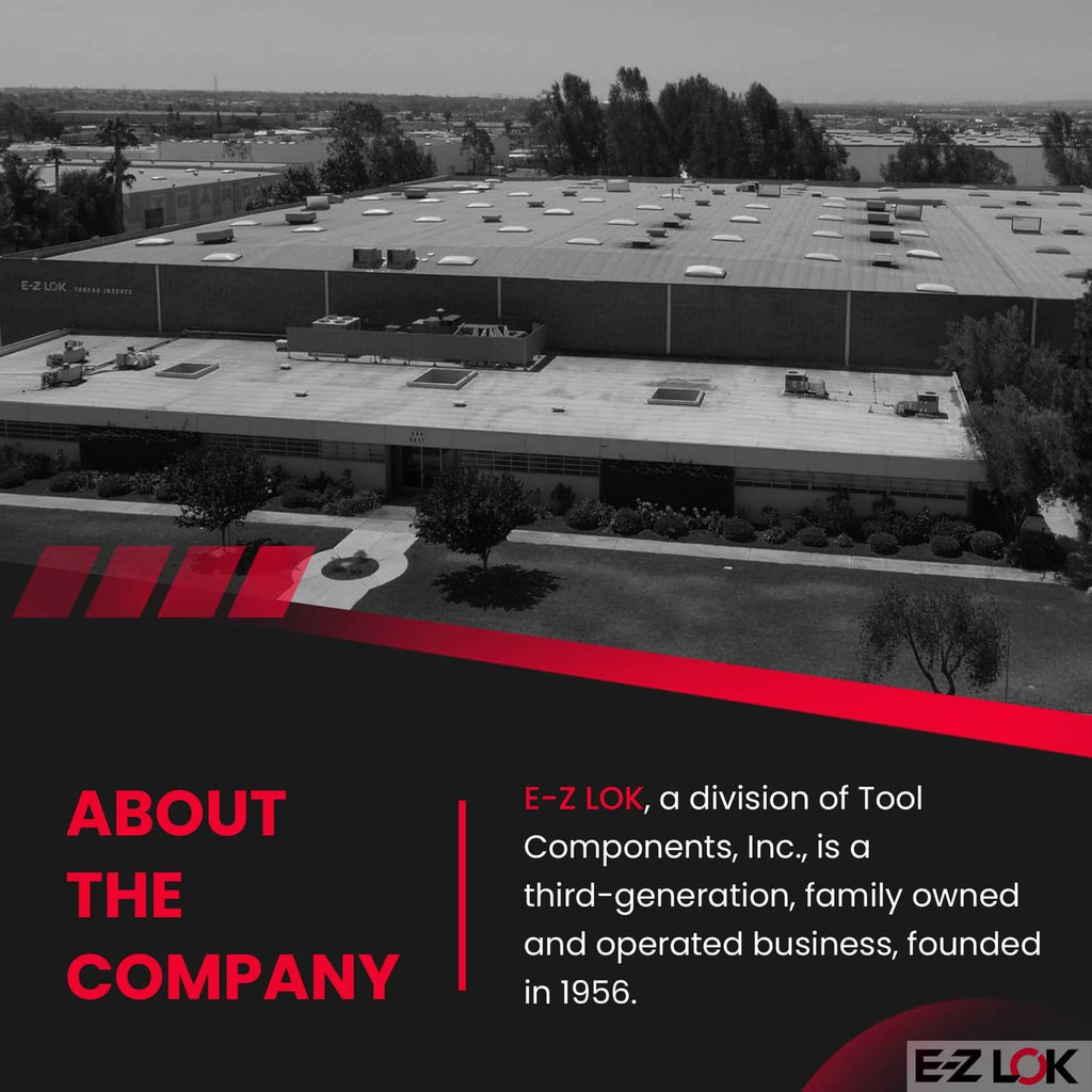 E-Z Lok about graphic with logo and company description text