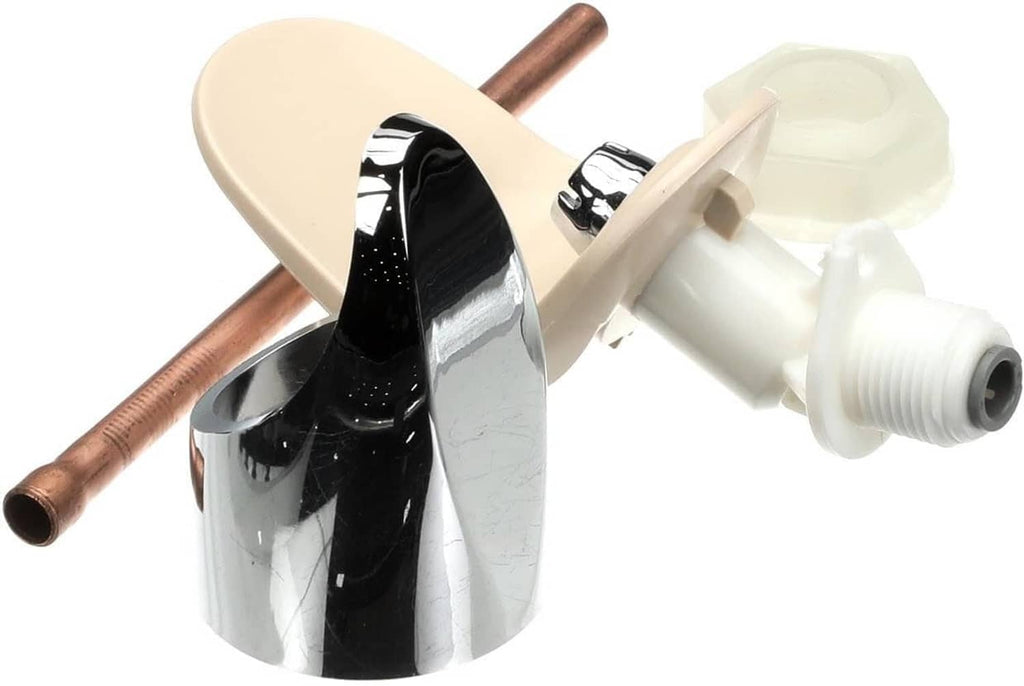 Elkay bubbler kit with chrome nozzle, copper tubes, cream splash guard, white outlet part