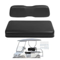 Black front seat backrest and bottom cushion assembly for golf cart