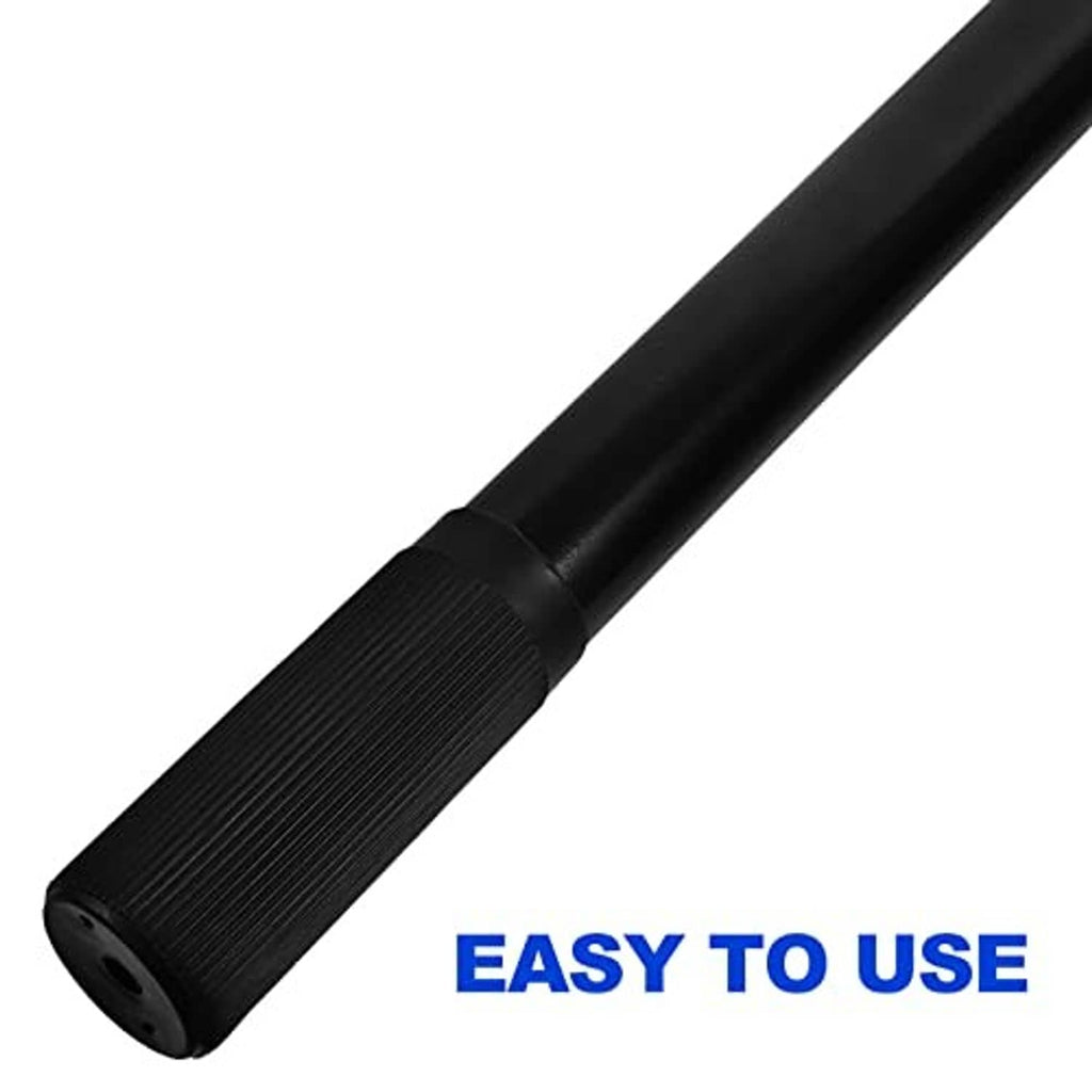 Black floor jack handle grip with textured sleeve and rounded end