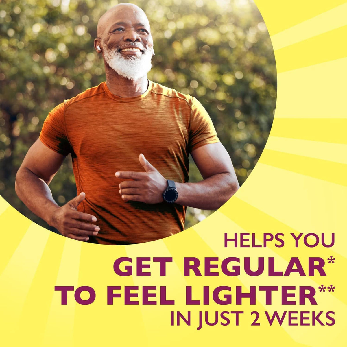 Benefit text on label: helps you get regular to feel lighter in just 2 weeks