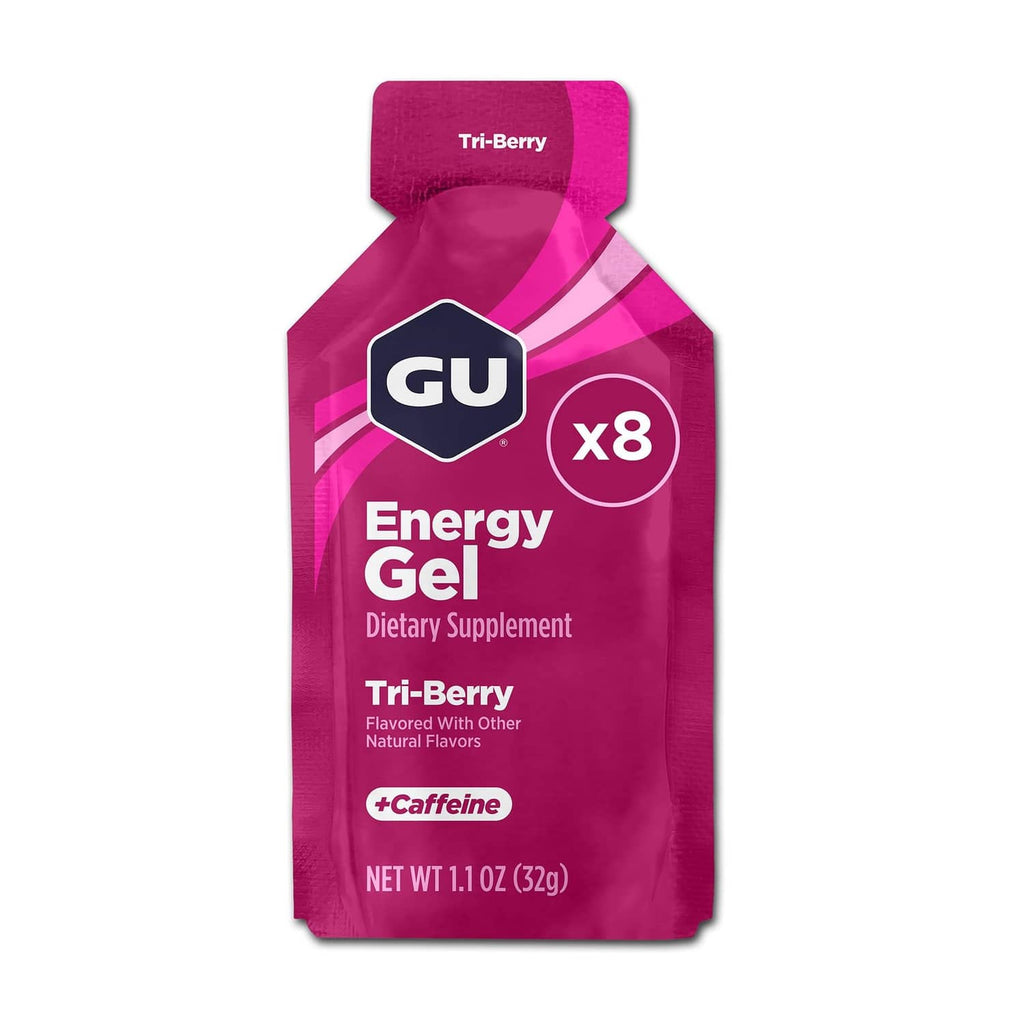 GU Energy Gel pouch multipack, Tri-Berry flavor, x8 dietary supplement