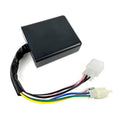 CDI igniter box with black housing and multi-wire harness plus plastic connectors