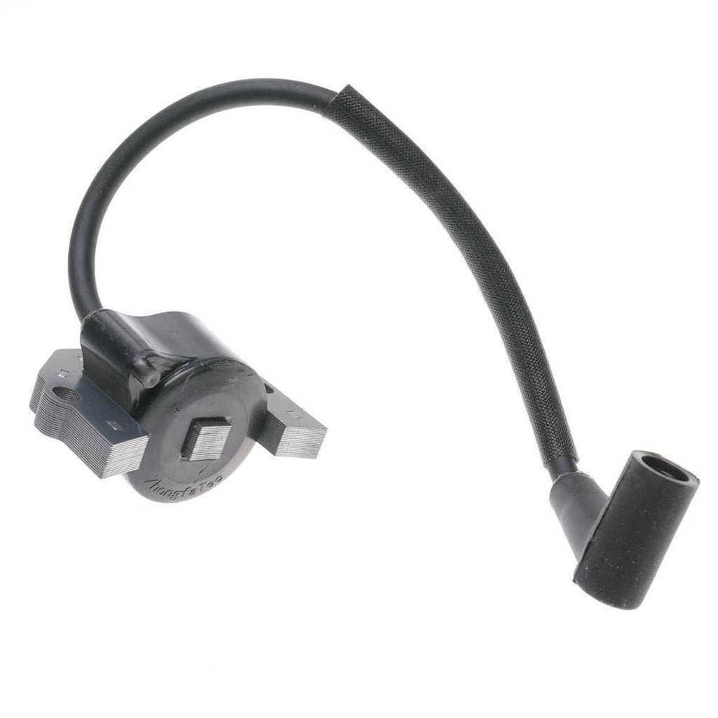 2-pack ignition coil module with black wiring and gray mounting bracket, single unit view