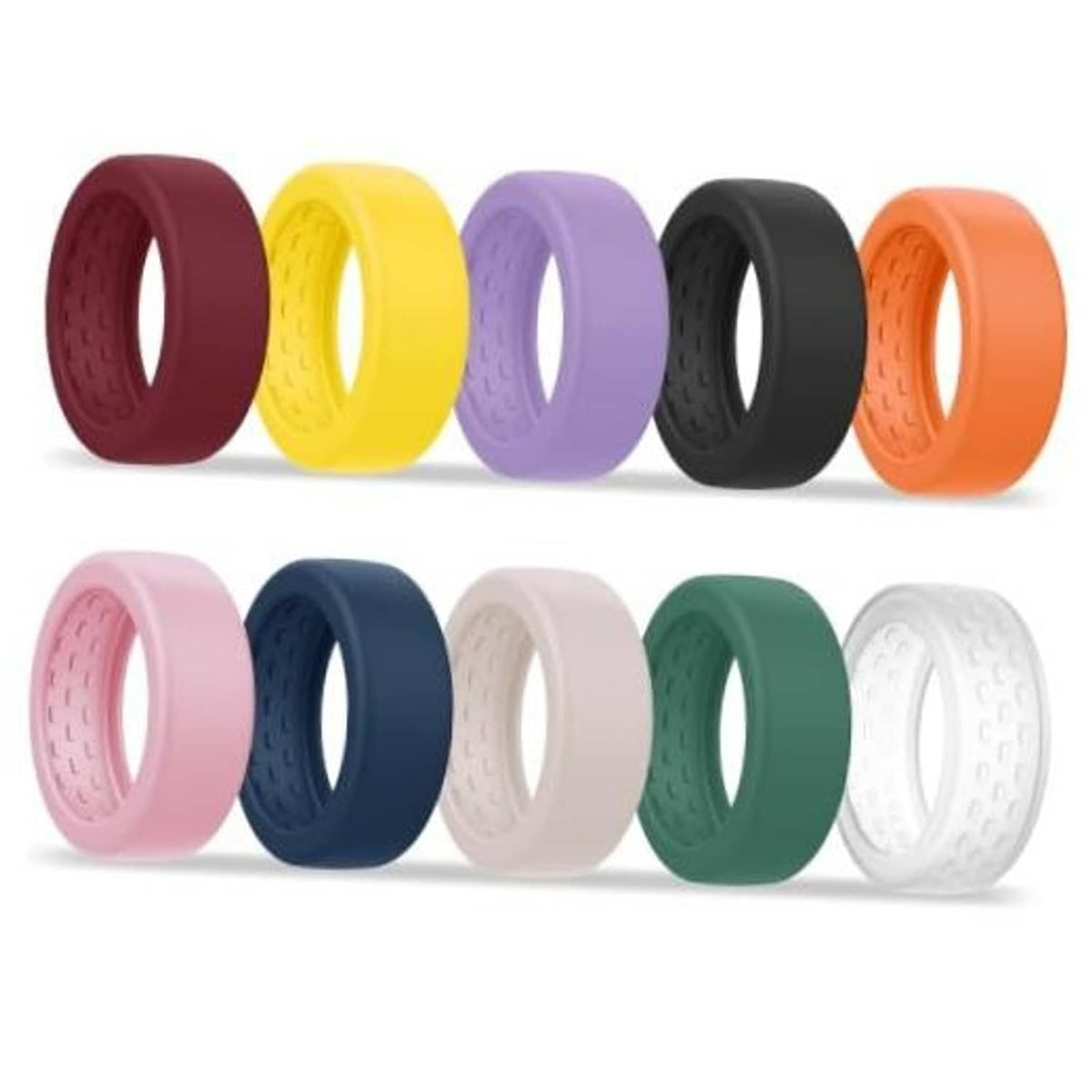 Soft silicone Oura Ring 5 covers, 10-color pack in maroon, yellow, purple, black, orange