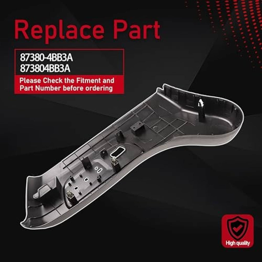 Front driver seat trim panel underside with mounting clips and molded channels