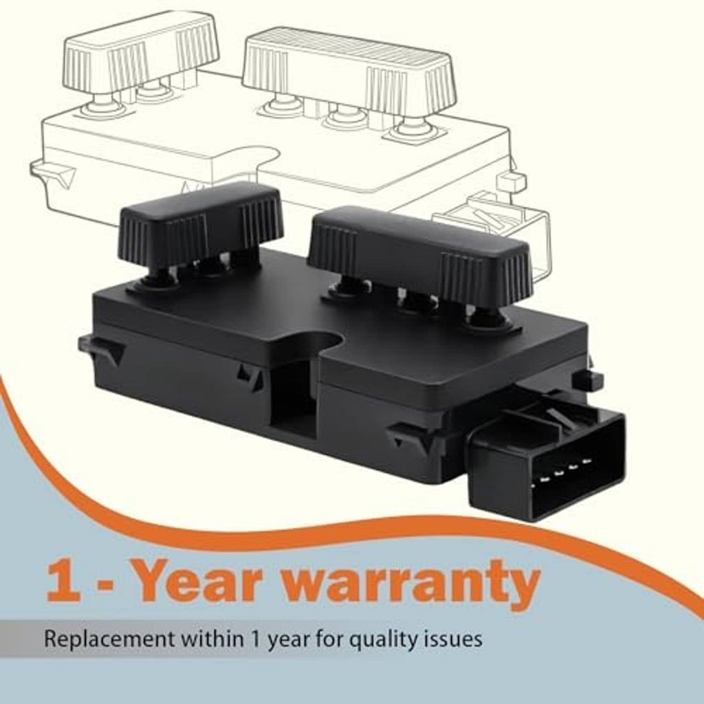 Power seat switch control module with two rocker knobs and front connector