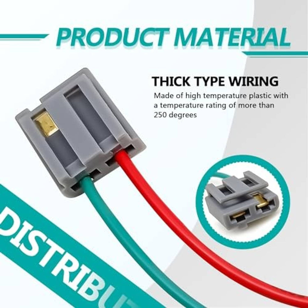 Gray plastic connector with red and green thick-gauge pigtail wires