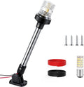 12-inch boat stern anchor light with clear lens, chrome pole, and black foldable base
