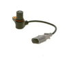 Crankshaft position sensor with black cable, olive sensor body and gray plug