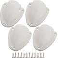 Set of white clamshell wire cable vent covers with four mounting screw holes