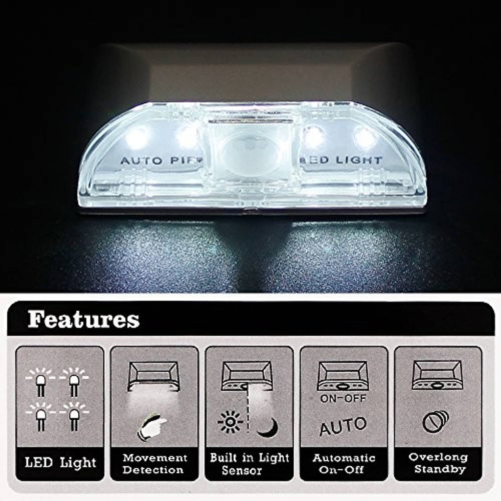 Auto PIR keyhole LED light glowing bright through the clear front lens